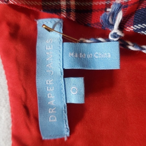 Draper James Lipstick Red Multi Angie Check Ruffle Sleeve Shift Lined Sz 0 Dress - Picture 9 of 13